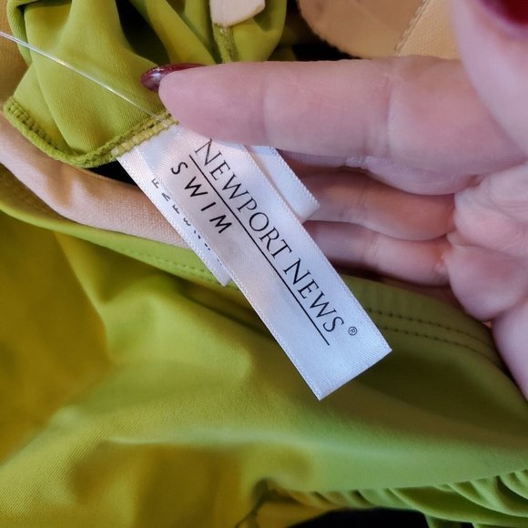 Y2K Lime Green Belted Swimsuit‎ Top Halter Removable Strap NWT Sz Small - Picture 9 of 10